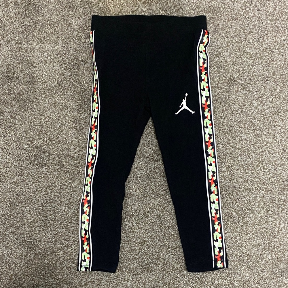 Jordan Kids' Black Leggings with Multicolor Side Accents